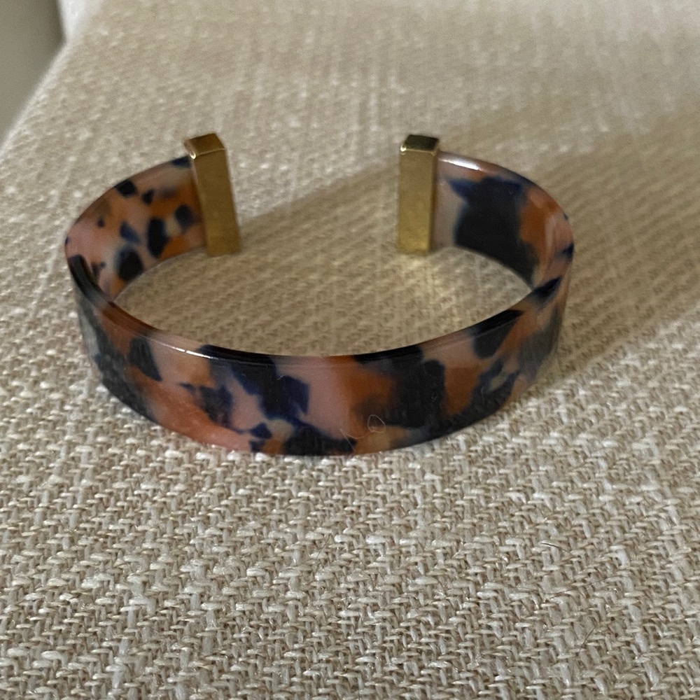 Multicolor Tortoise Shell Cuff Bracelet - image 1